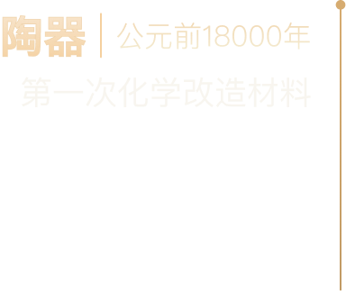 陶器，公元前18000年，第一次化学改造材料