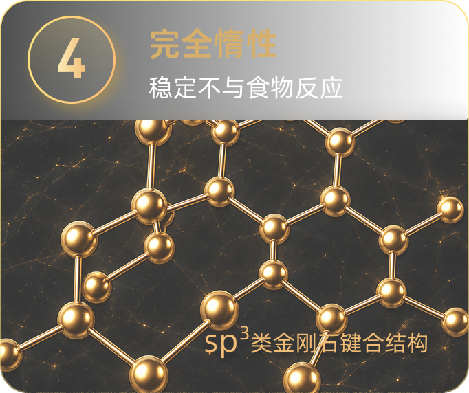 完全惰性：稳定不与食物反应