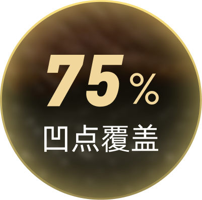 75% 凹点覆盖